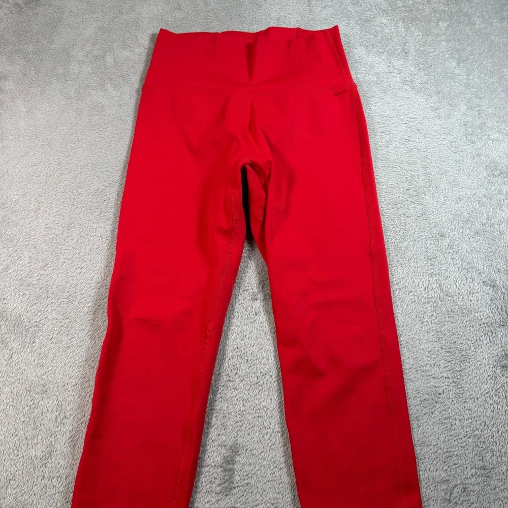 Buffbunny Amor Leggings Women Small Red Lace Up Back High Waist Gym Workout